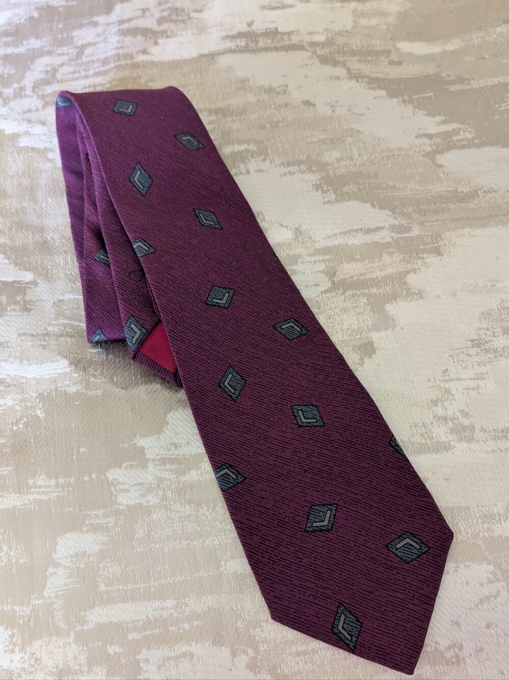 FRATELLI MODA SILK ITALIAN HANDMADE BURGUNDY - PURPLE 🟣 ELEGANT MAN'S TIE